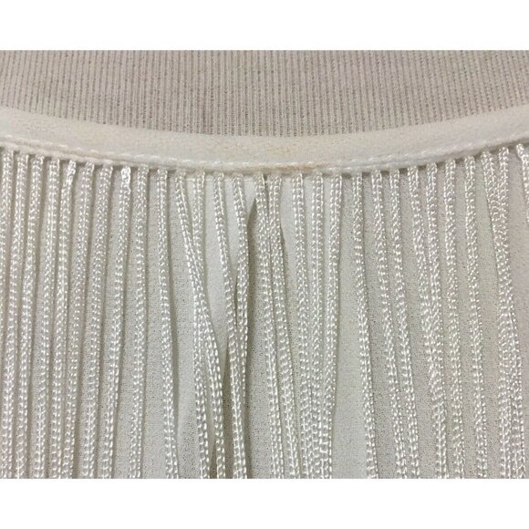 San Joy White Blouse With Fringes For Women Size M - Picture 5 of 8